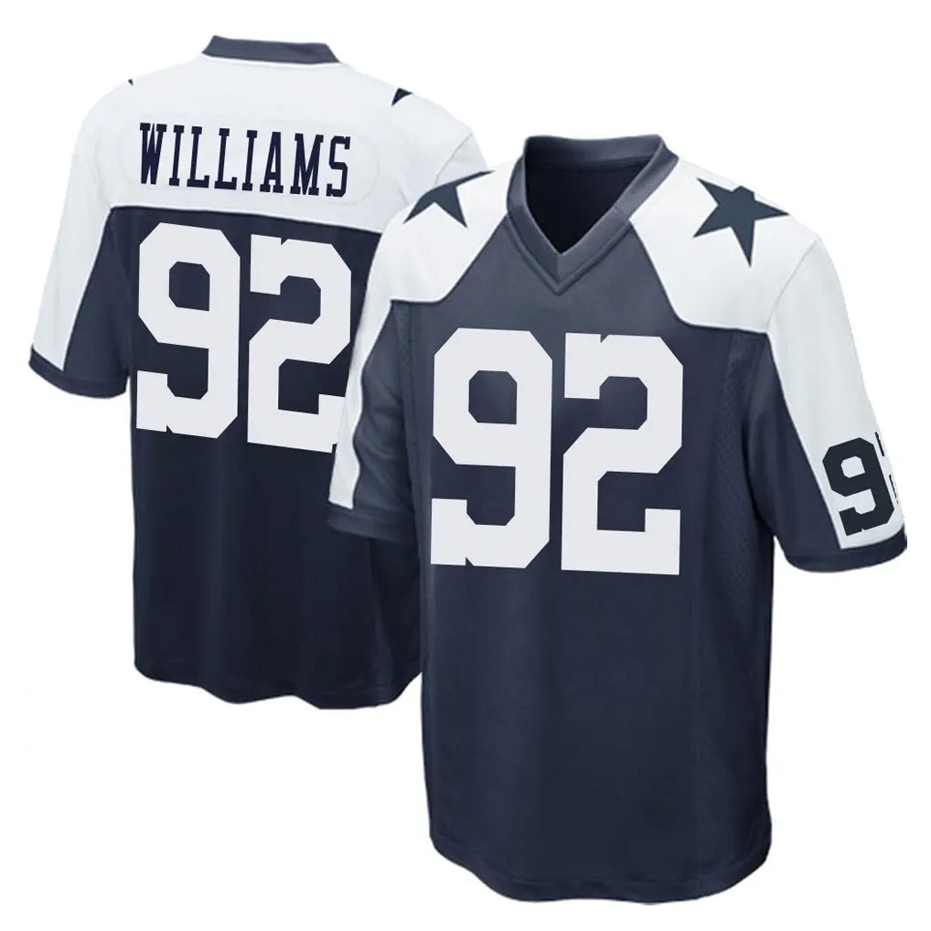 Davalo D.Cowboys #92 Quinnen Williams Player Navy-White Alternate Home Game Stitched Jerseys