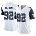 Davalo D.Cowboys #92 Quinnen Williams Player White-Navy Limited Vapor F.U.S.E. Home Game Stitched Jerseys