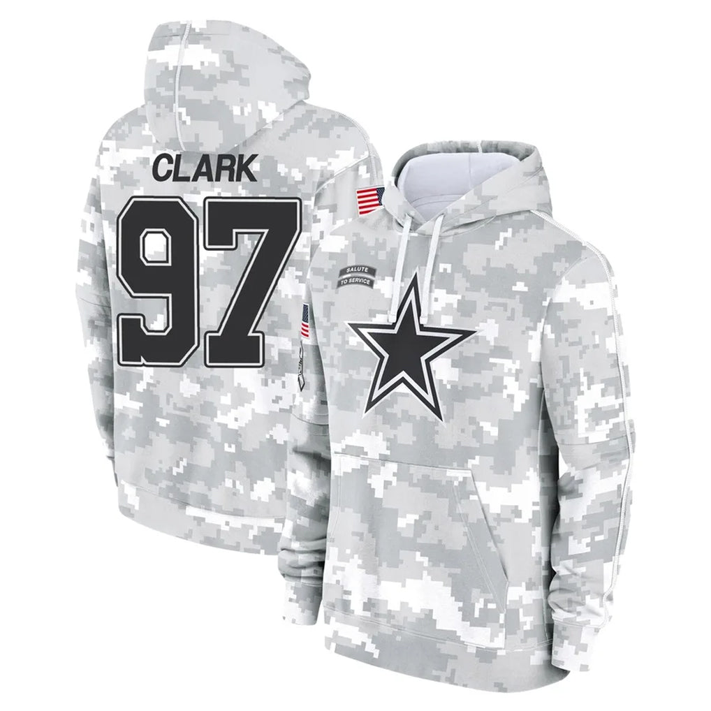 Davalo D.Cowboys #97 Kenny Clark Player Arctic Camo Salute to Service Hoodies Limited Game Stitched Jerseys