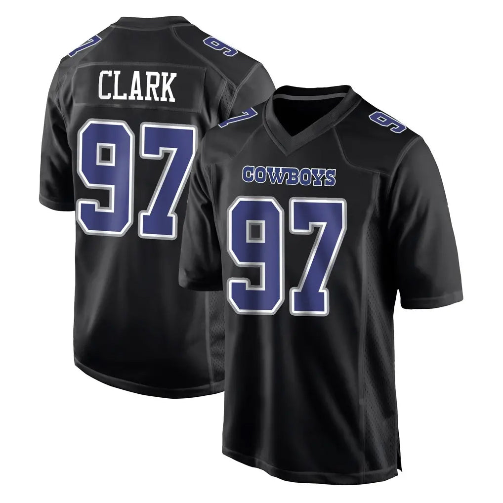 Davalo D.Cowboys #97 Kenny Clark Player Carbon Black Fashion Home Game Stitched Jerseys