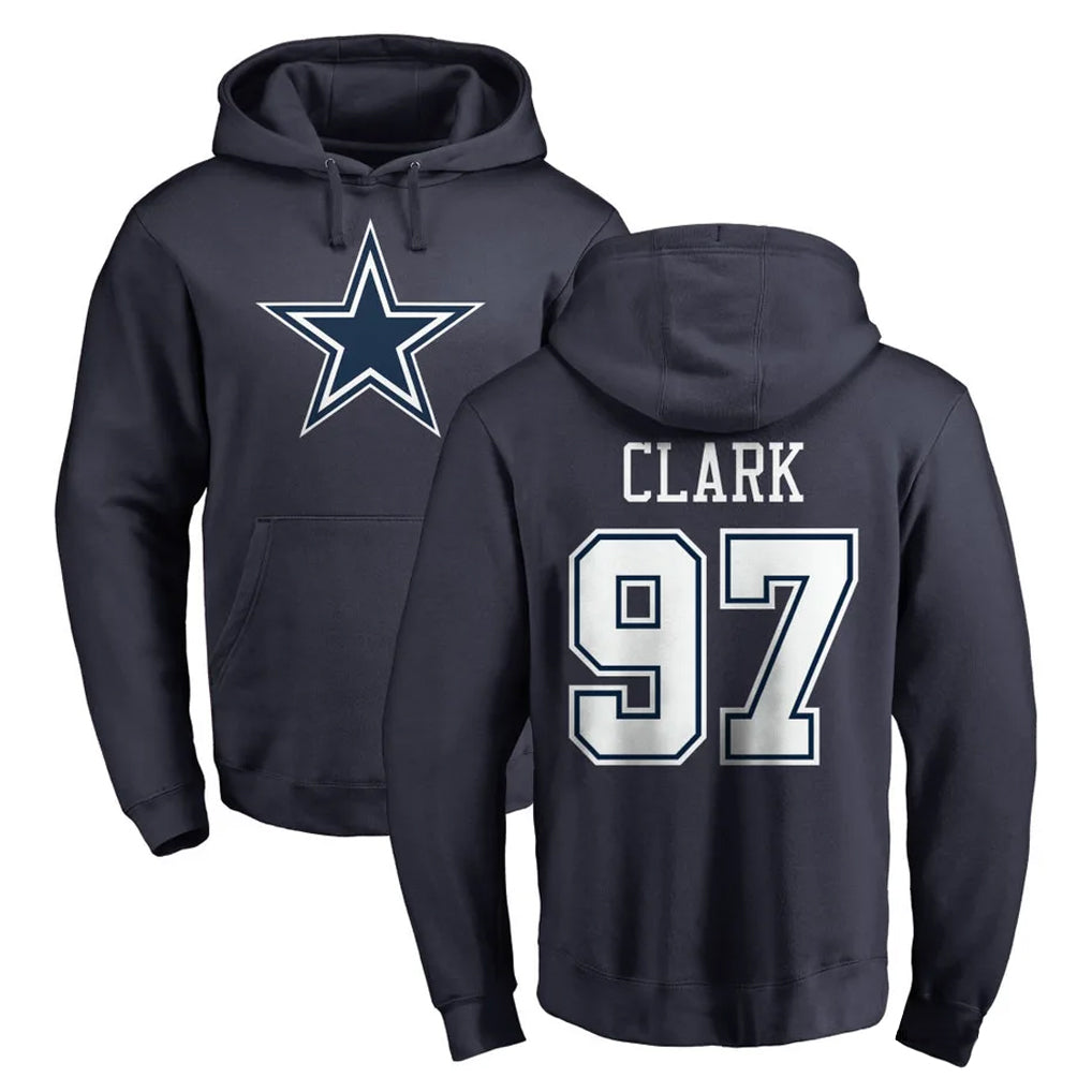 Davalo D.Cowboys #97 Kenny Clark Player Navy Pullover Hoodies Limited Stitched Jerseys
