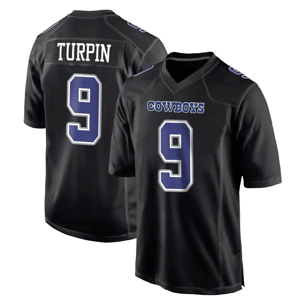 Davalo D.Cowboys #9 KaVontae Turpin Player Carbon Black Fashion Home Game Stitched Jerseys
