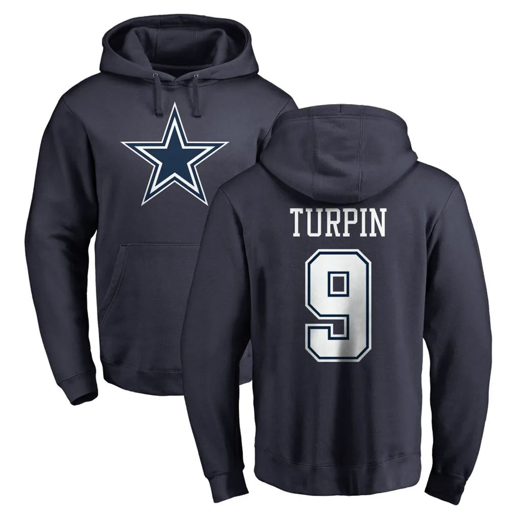 Davalo D.Cowboys #9 KaVontae Turpin Player Navy Pullover Hoodies Limited Stitched Jerseys