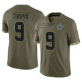 Davalo D.Cowboys #9 KaVontae Turpin Player Olive Salute to Service Limited Game Stitched Jerseys