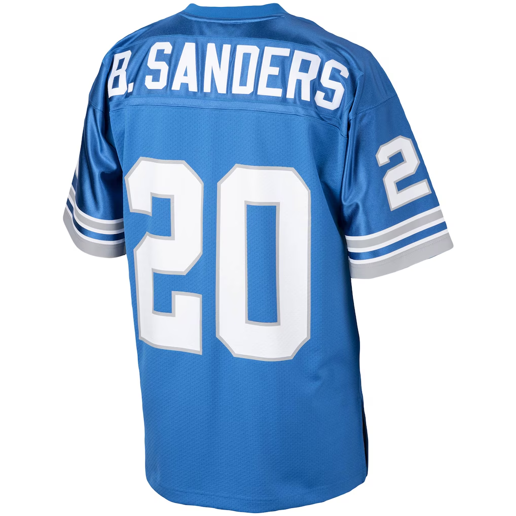 Davalo D.Lions 1993 #20 Barry Sanders Mitchell & Ness Blue Authentic Throwback Retired Player Stitched Puhic Jersey