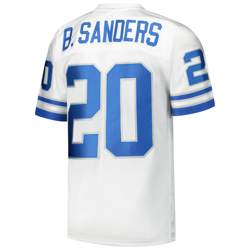 Davalo D.Lions 1994 #20 Barry Sanders Mitchell & Ness White Authentic Throwback Retired Player Stitched Jerseys