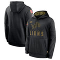Davalo D.Lions Black Salute to Service Hoodies Limited Game Blank Player Stitched Jerseys