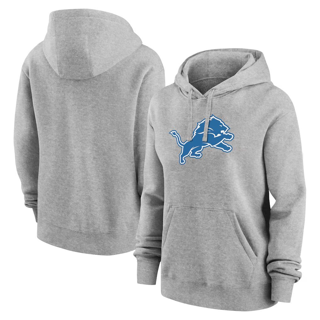 Davalo D.Lions Gray Pullover Hoodies Limited Blank Player Stitched Jerseys