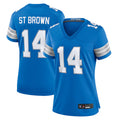 Davalo D.Lions Home Game Stitched Jerseys - Blue - #14 Amon-Ra St. Brown Player