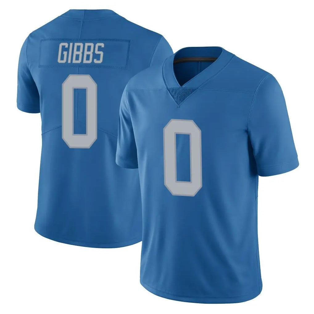 Davalo D.Lions #0 Jahmyr Gibbs Player Blue Limited Throwback Vapor Untouchable Stitched Jerseys