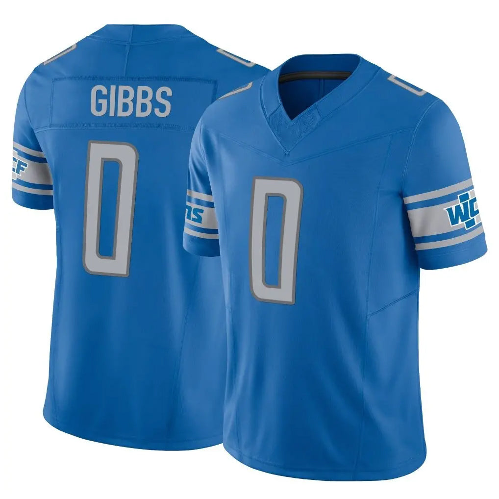 Davalo D.Lions #0 Jahmyr Gibbs Player Blue Vapor F.U.S.E. Limited Home Game Stitched Jerseys