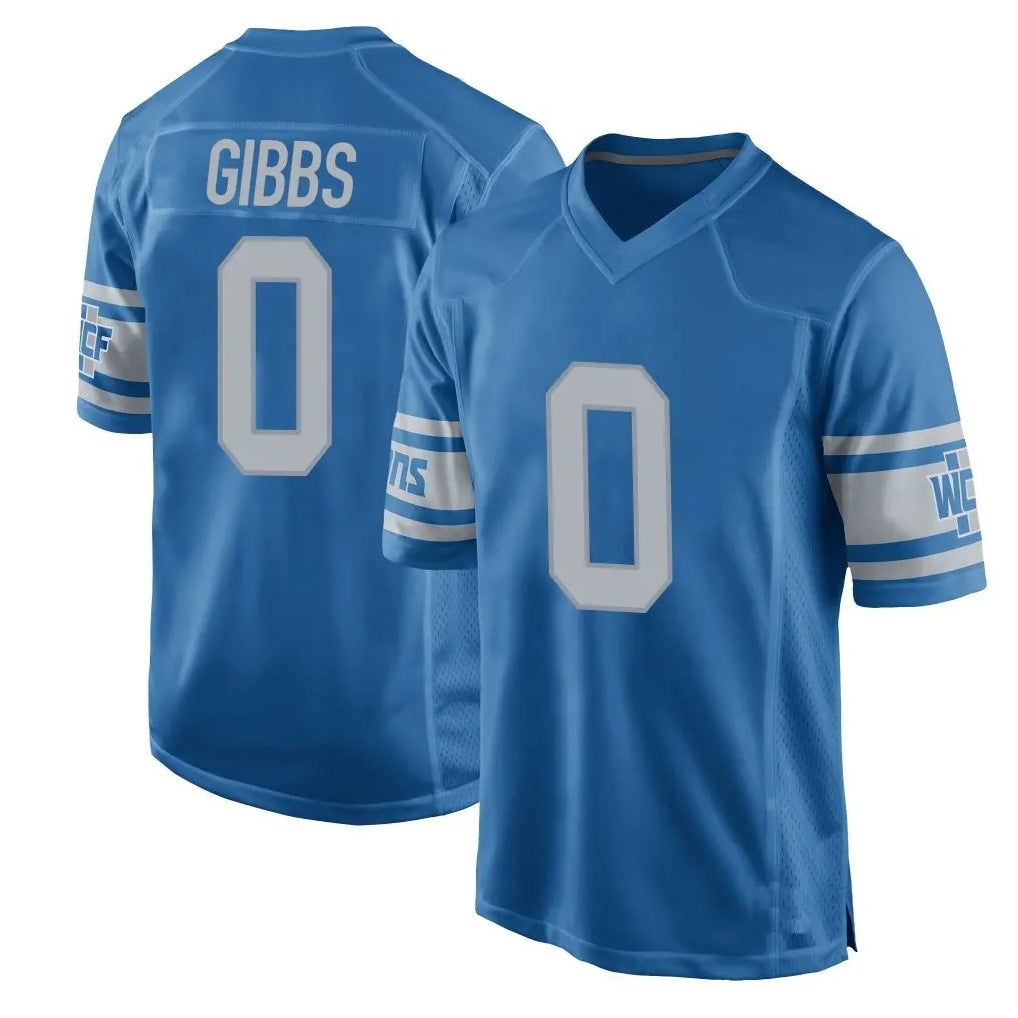 Davalo D.Lions #0 Jahmyr Gibbs Player Blue Vapor Untouchable Throwback Game Stitched Jerseys