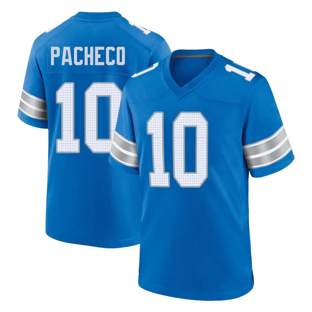 Davalo D.Lions #10 Isiah Pacheco Player Blue Alternate Home Game Stitched Jerseys