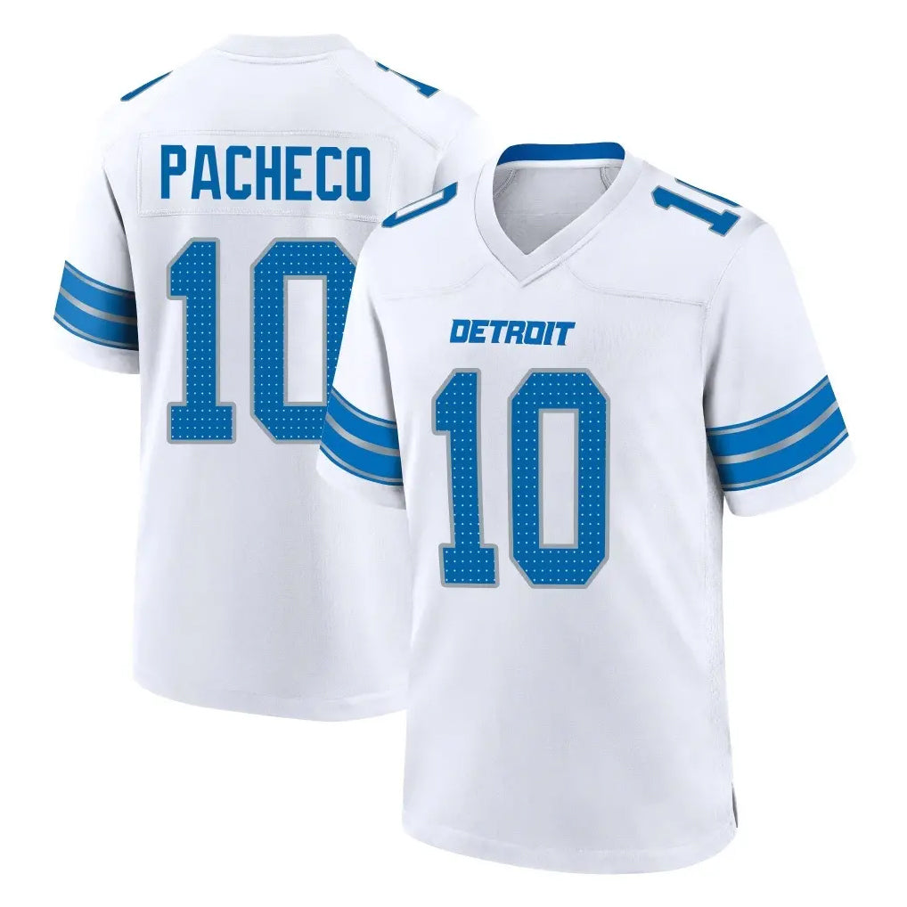 Davalo D.Lions #10 Isiah Pacheco Player White Alternate Home Game Stitched Jerseys