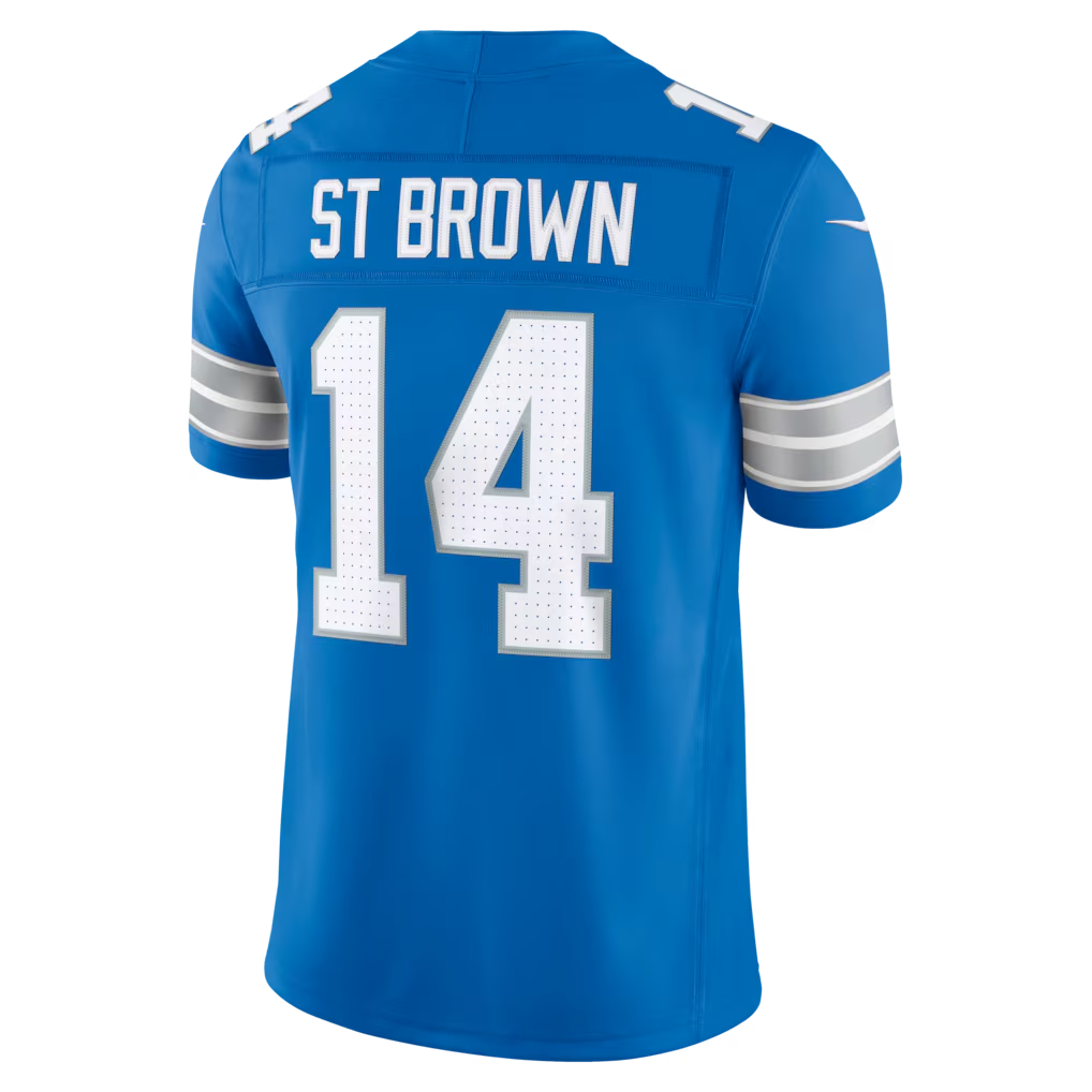 Davalo D.Lions #14 Amon-Ra St. Brown Blue Team Vapor F.U.S.E. Stitched Limited Jerseys