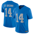 Davalo D.Lions #14 Amon-Ra St. Brown Player Blue Vapor F.U.S.E. Limited Stitched Jerseys