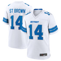 Davalo D.Lions #14 Amon-Ra St. Brown Player White Game Stitched Jerseys