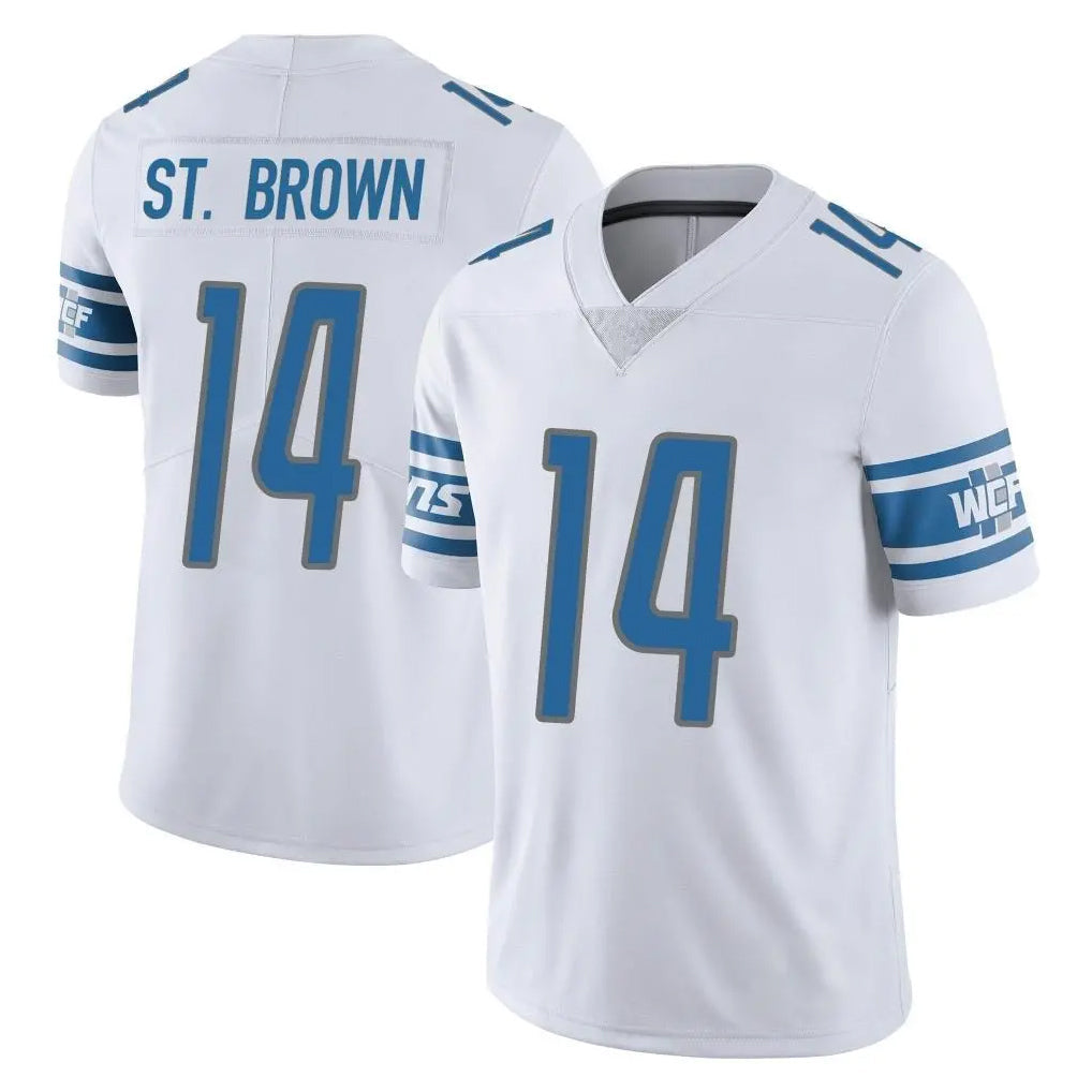 Davalo D.Lions #14 Amon-Ra St. Brown Player White Limited Vapor Untouchable Home Game Stitched Jerseys