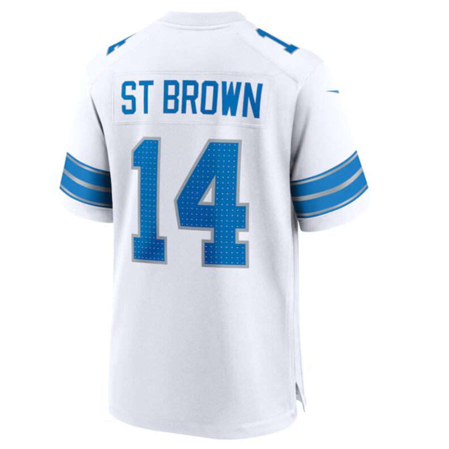 Davalo D.Lions #14 Amon-Ra St. Brown White Game Jersey American Stitched Jersey