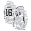 Davalo D.Lions #16 Jared Goff Player Arctic Camo Salute to Service Hoodies Limited Game Stitched Jerseys