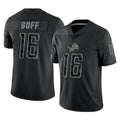 Davalo D.Lions #16 Jared Goff Player Black REFLECTIVE Limited Stitched Jerseys