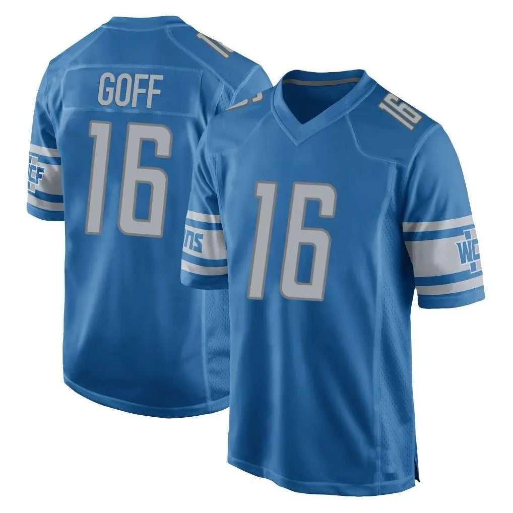 Davalo D.Lions #16 Jared Goff Player Blue Home Game Stitched Jerseys