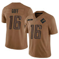 Davalo D.Lions #16 Jared Goff Player Brown Salute To Service Limited Stitched Jerseys