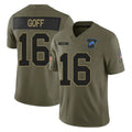 Davalo D.Lions #16 Jared Goff Player Olive 2025 Salute To Service Limited Home Game Stitched Jerseys