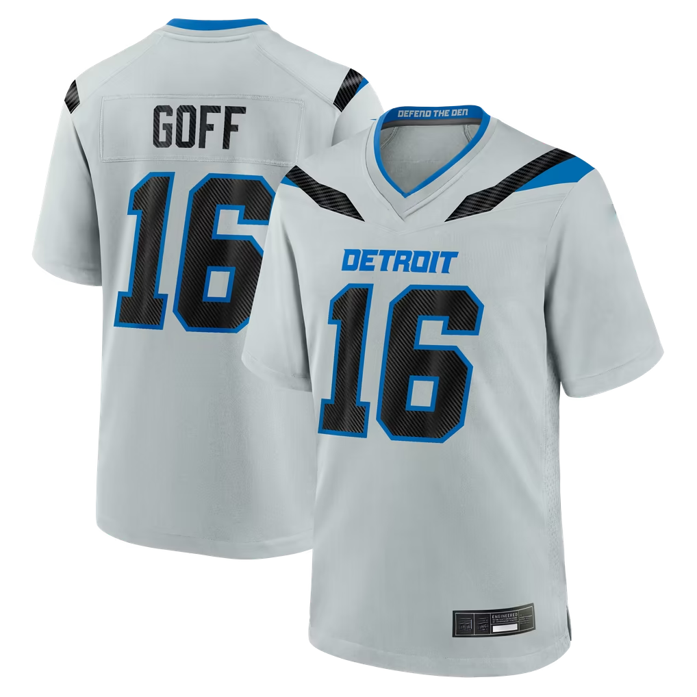 Davalo D.Lions #16 Jared Goff Silver 2026 Rivalries Collection Game Stitched Jerseys