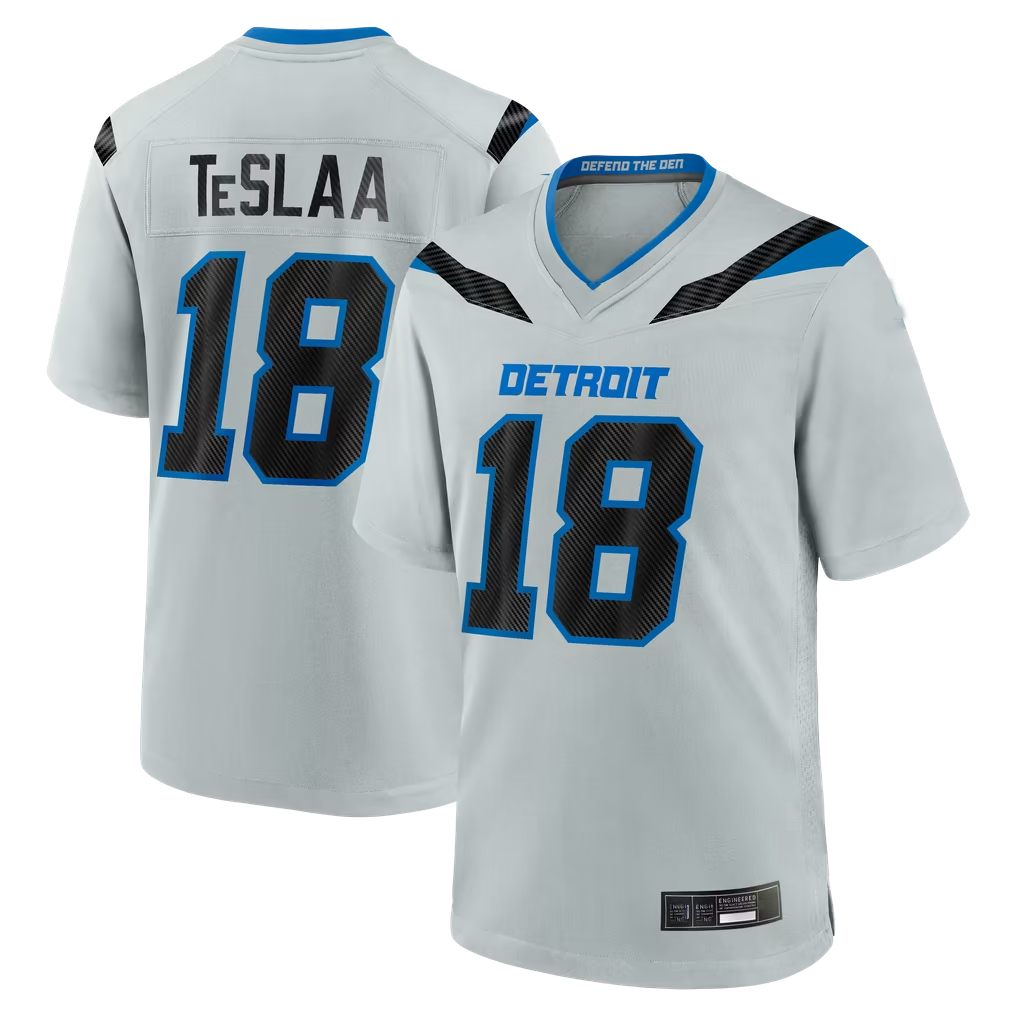 Davalo D.Lions #18 Isaac TeSlaa Detroit Silver 2026 Rivalries Collection Game Stitched Jerseys