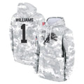 Davalo D.Lions #1 Jameson Williams Player Arctic Camo Salute to Service Hoodies Limited Game Stitched Jerseys