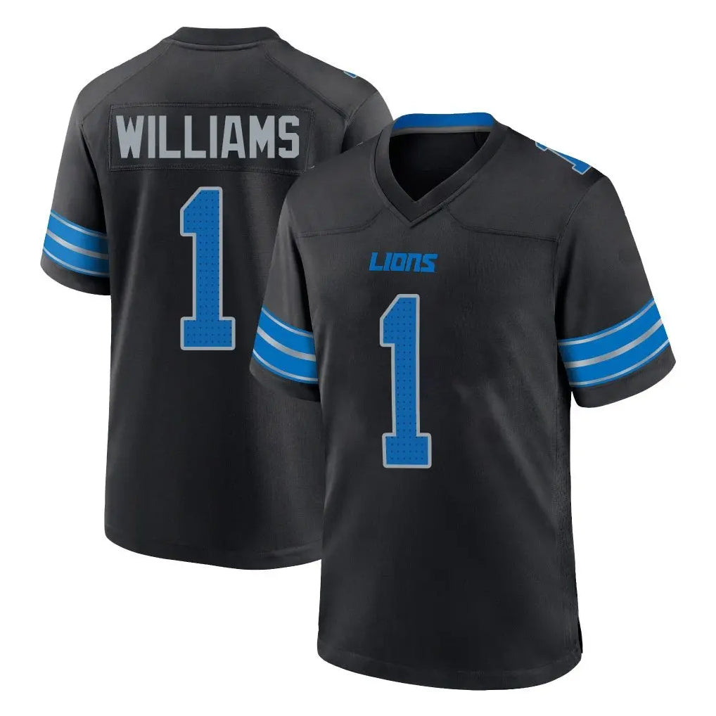Davalo D.Lions #1 Jameson Williams Player Black Alternate Home Game Stitched Jerseys