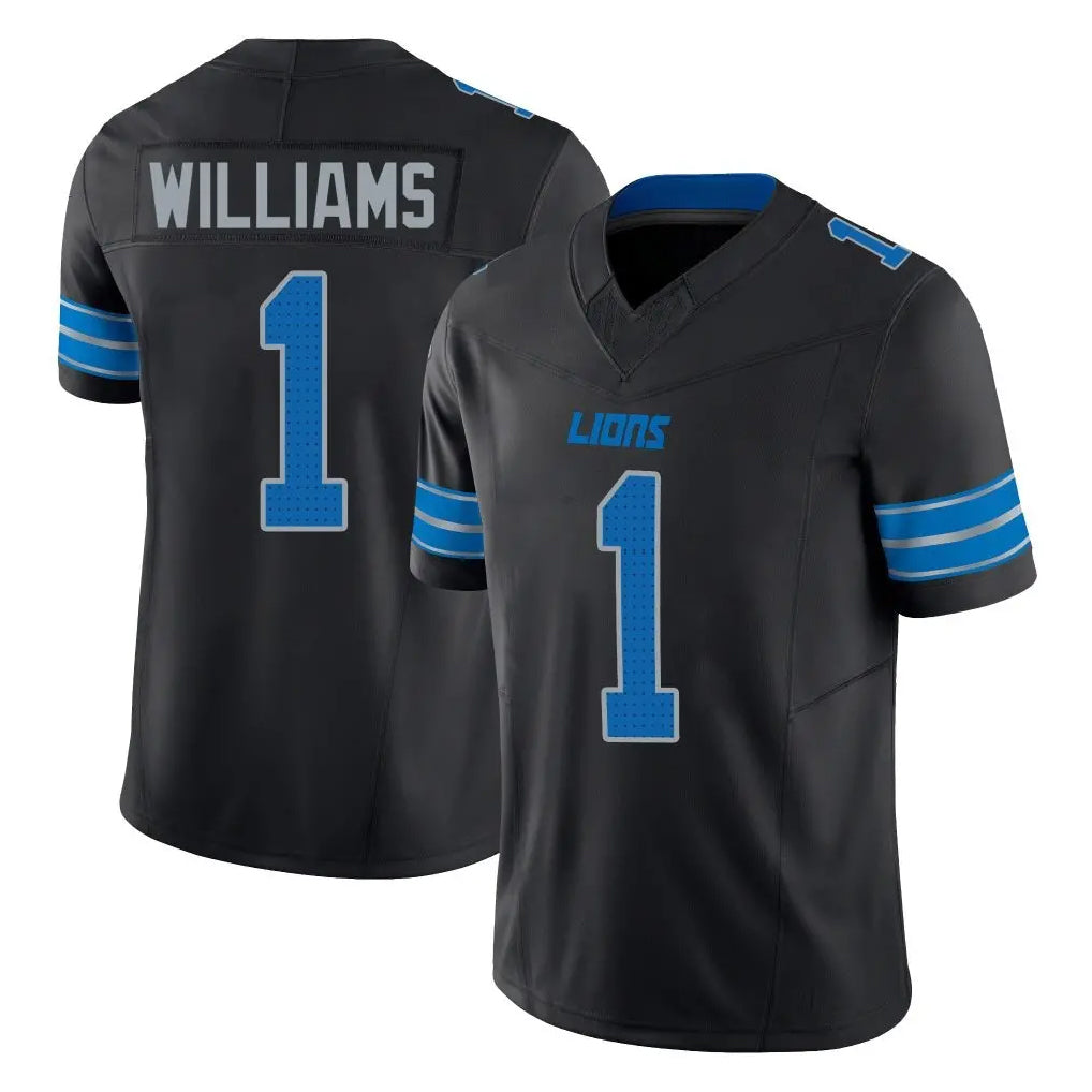 Davalo D.Lions #1 Jameson Williams Player Black Alternate Vapor F.U.S.E. Limited Home Game Stitched Jerseys
