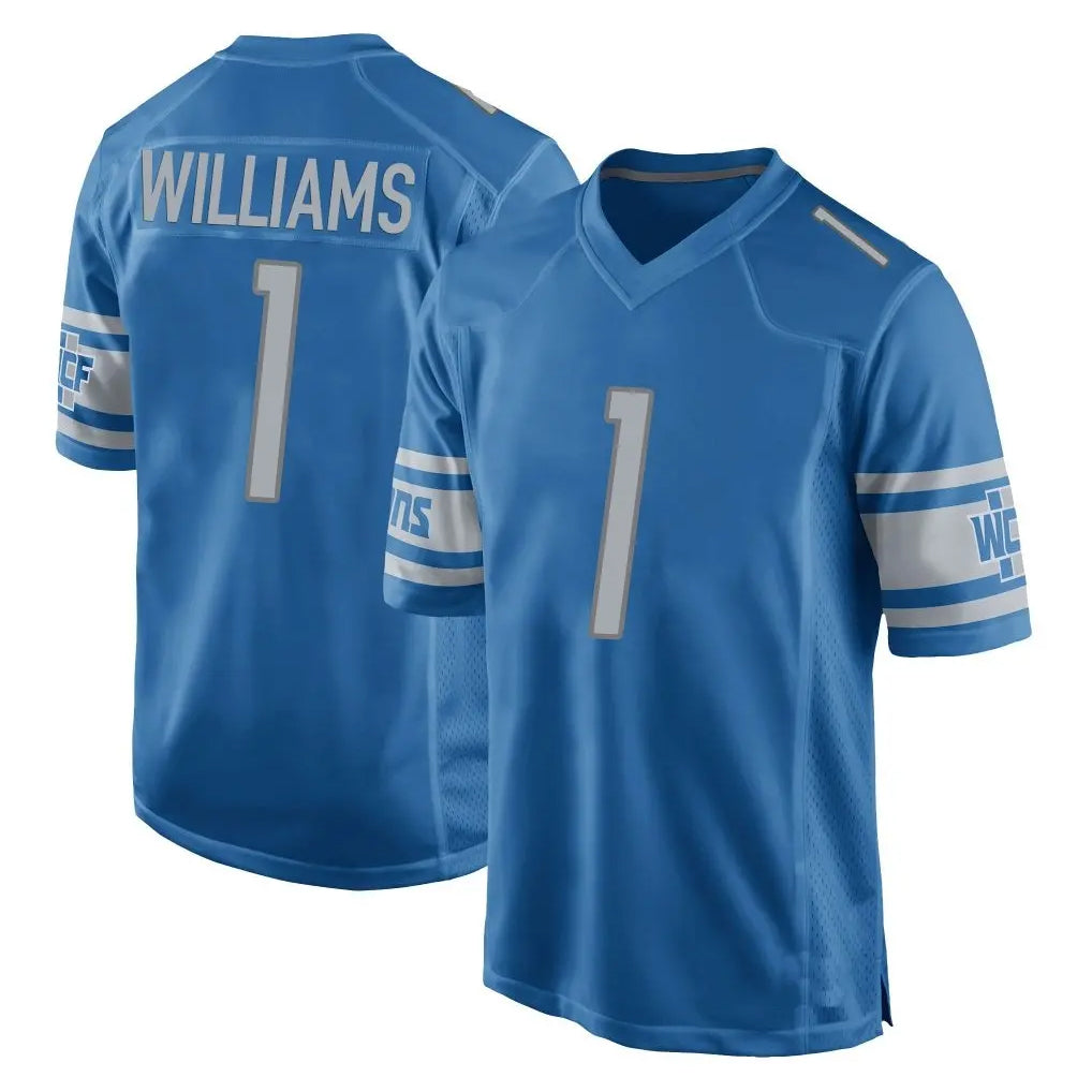 Davalo D.Lions #1 Jameson Williams Player Blue Home Game Stitched Jerseys