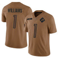 Davalo D.Lions #1 Jameson Williams Player Salute To Service Olive Stitched Jerseys