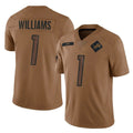Davalo D.Lions #1 Jameson Williams Player Brown Salute To Service Limited Stitched Jerseys