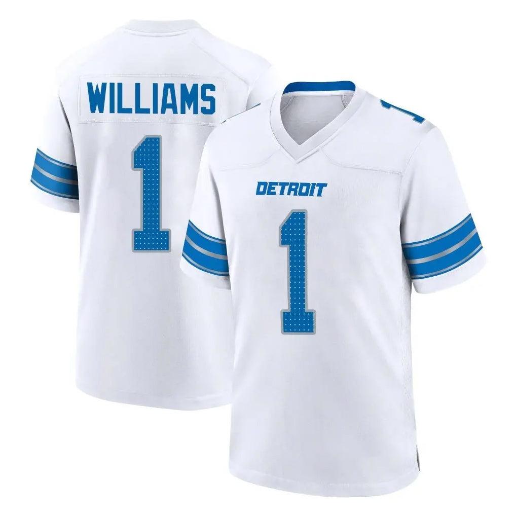 Davalo D.Lions #1 Jameson Williams Player White Alternate Home Game Stitched Jerseys