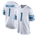 Davalo D.Lions #1 Jameson Williams Player White Home Game Stitched Jerseys