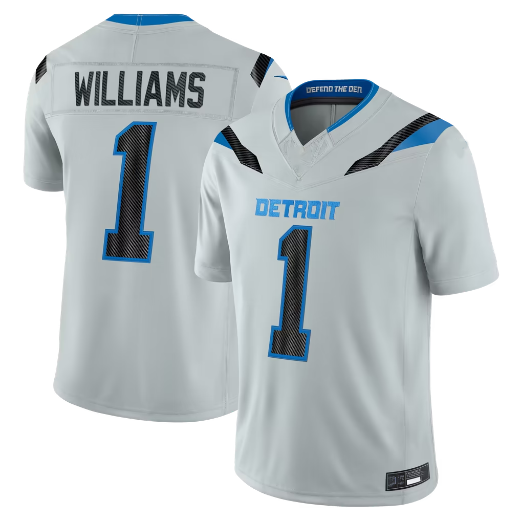 Davalo D.Lions #1 Jameson Williams Silver 2026 Rivalries Collection Limited Stitched Jerseys