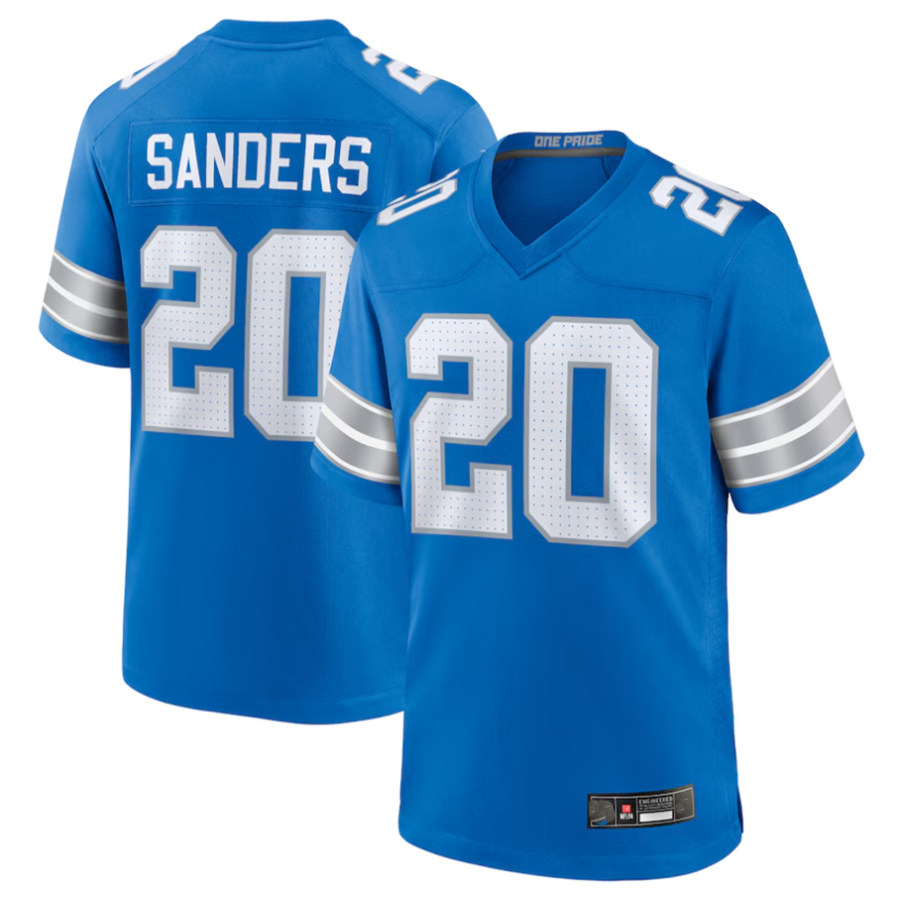 Davalo D.Lions #20 Barry Sanders Player Blue Game Stitched Jerseys