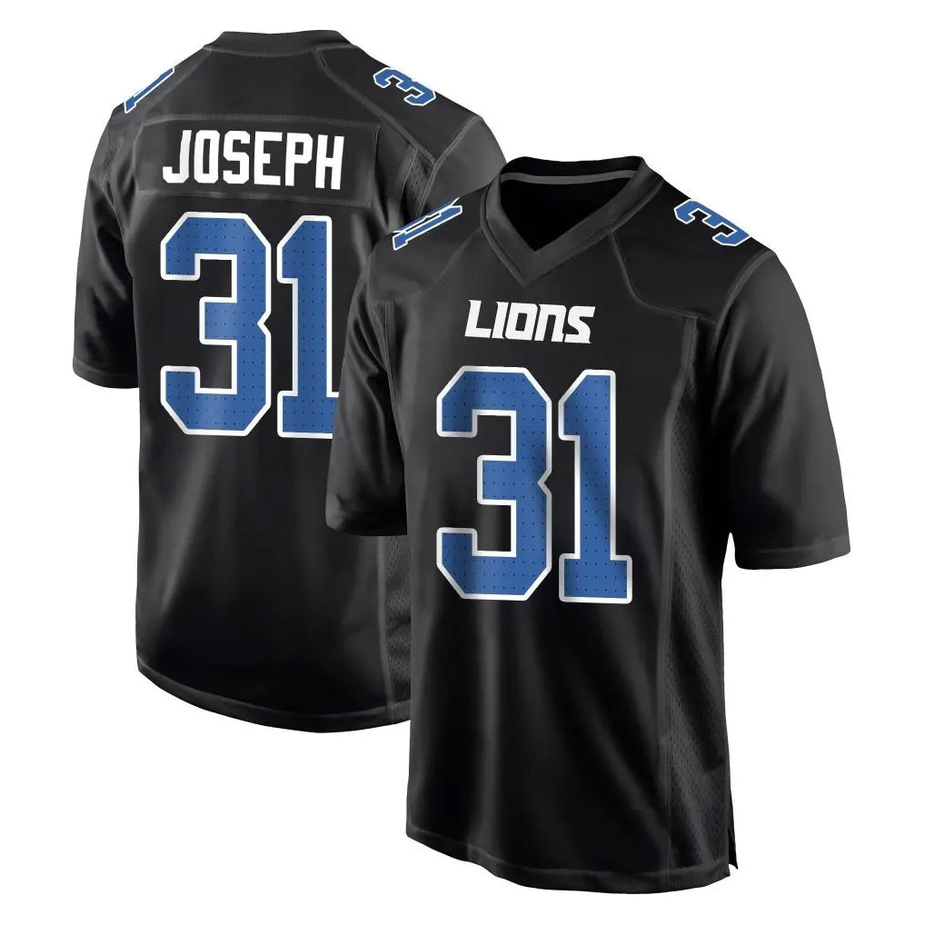Davalo D.Lions #31 Kerby Joseph Player Black Fashion Home Game Stitched Jerseys