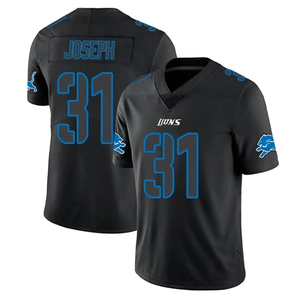 Davalo D.Lions #31 Kerby Joseph Player Black Impact Limited Home Game Stitched Jerseys