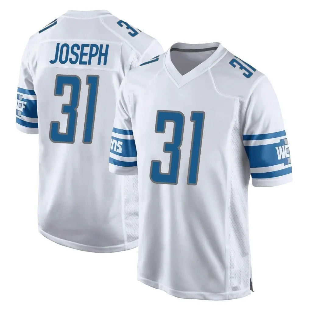 Davalo D.Lions #31 Kerby Joseph Player White Home Game Stitched Jerseys