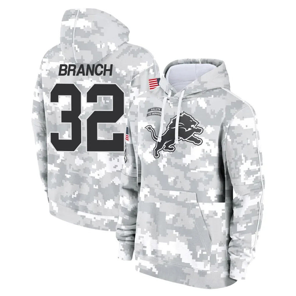 Davalo D.Lions #32 Brian Branch Player Arctic Camo Salute to Service Hoodies Limited Game Stitched Jerseys