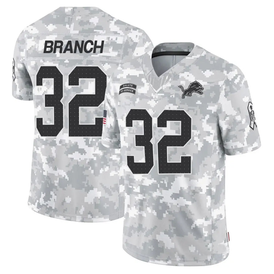 Davalo D.Lions #32 Brian Branch Player Arctic Camo Salute to Service Limited Stitched Jerseys