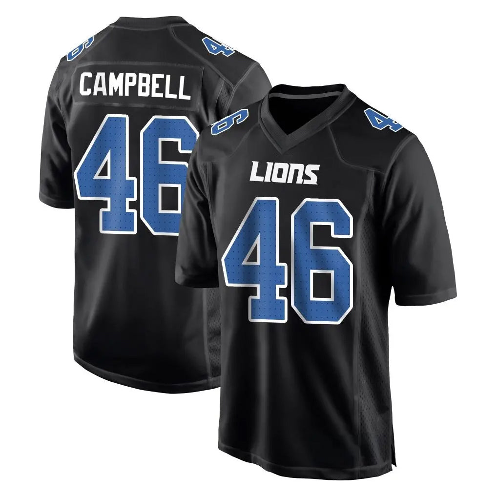 Davalo D.Lions #46 Jack Campbell Player Black Fashion Home Game Stitched Jerseys