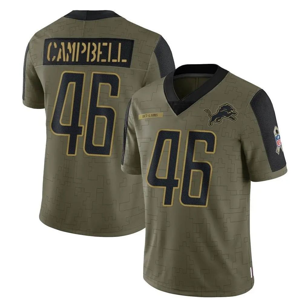 Davalo D.Lions #46 Jack Campbell Player Olive Salute To Service Limited Game Stitched Jerseys