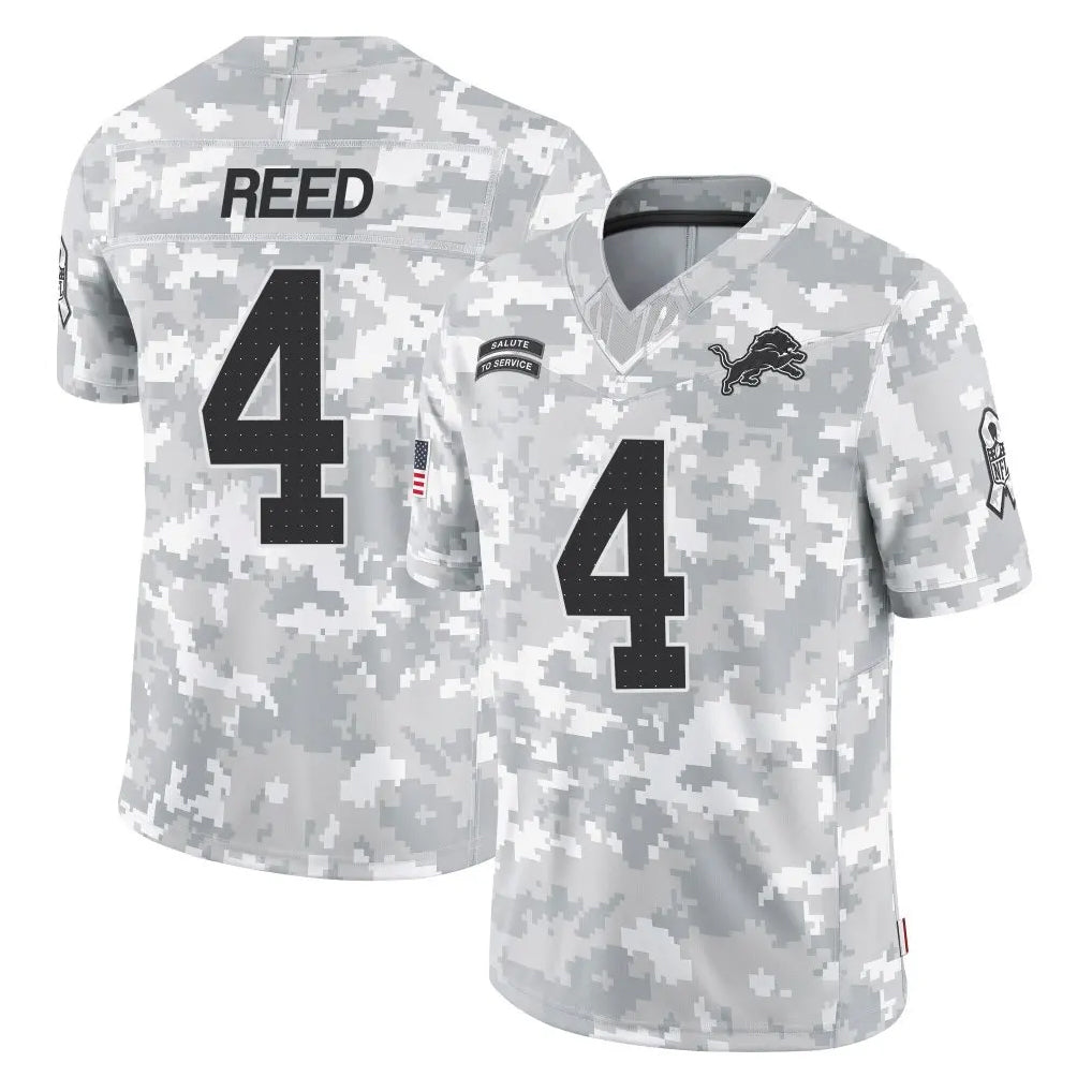 Davalo D.Lions #4 D.J. Reed Player Arctic Camo Salute To Service Limited Stitched Jerseys
