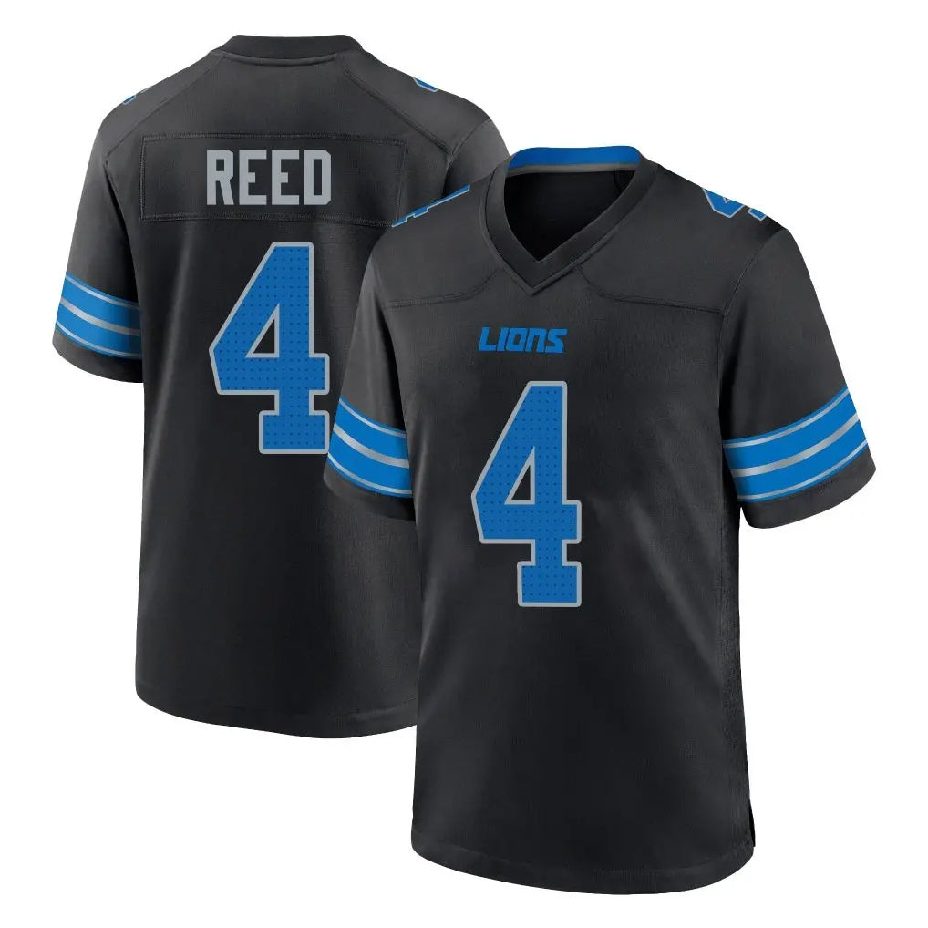 Davalo D.Lions #4 D.J. Reed Player Black Alternate Home Game Stitched Jerseys