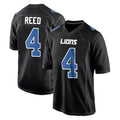 Davalo D.Lions #4 D.J. Reed Player Black Fashion Home Game Stitched Jerseys